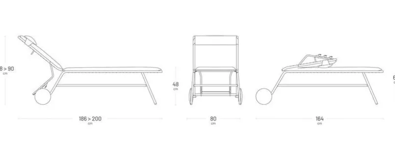 Lafuma Mobilier Gartenliegen|Balkonliegen-Gartenliege Miami II hoch Dark Grey