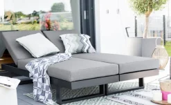 Loungeliegen|Gartenliegen| Gartenliegen Set Flin 2 tlg. Grau