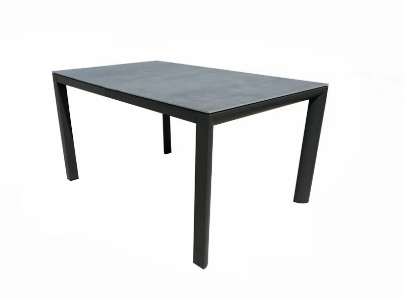 Gartenmöbel-Sets-Gartenmöbel Set Deluxe Alu 7tlg. Schwarz