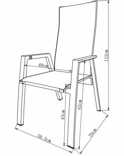 Loungesessel|Gartenstühle| Gartensessel Deluxe Alu Schwarz
