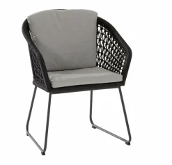 4 SEASONS OUTDOOR Loungesessel|Gartenstühle-Gartensessel Mila, Edelstahl/Rope Anthrazit