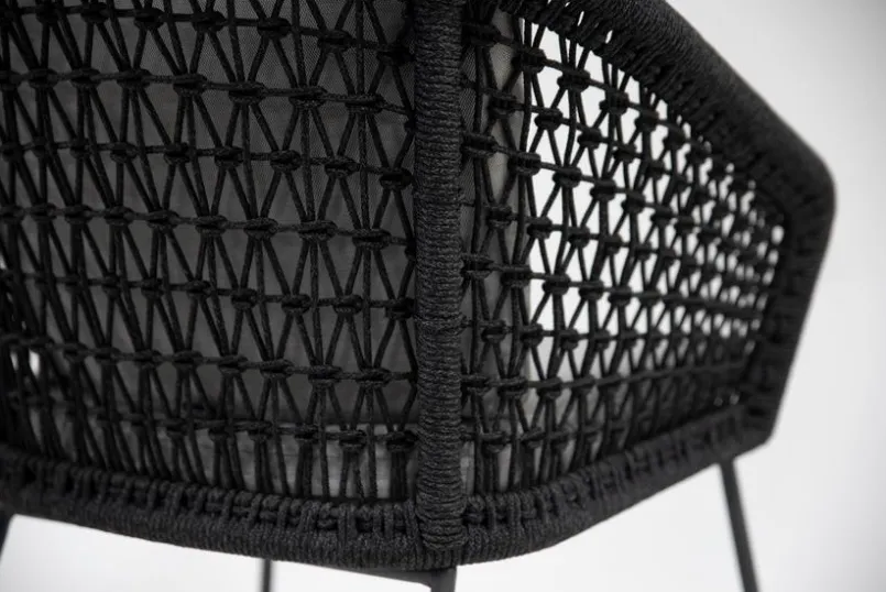 4 SEASONS OUTDOOR Loungesessel|Gartenstühle-Gartensessel Mila, Edelstahl/Rope Anthrazit