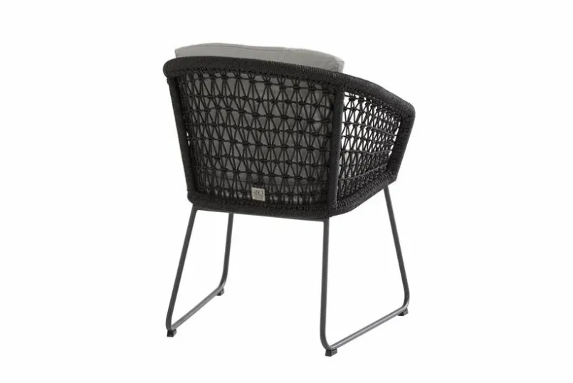 4 SEASONS OUTDOOR Loungesessel|Gartenstühle-Gartensessel Mila, Edelstahl/Rope Anthrazit