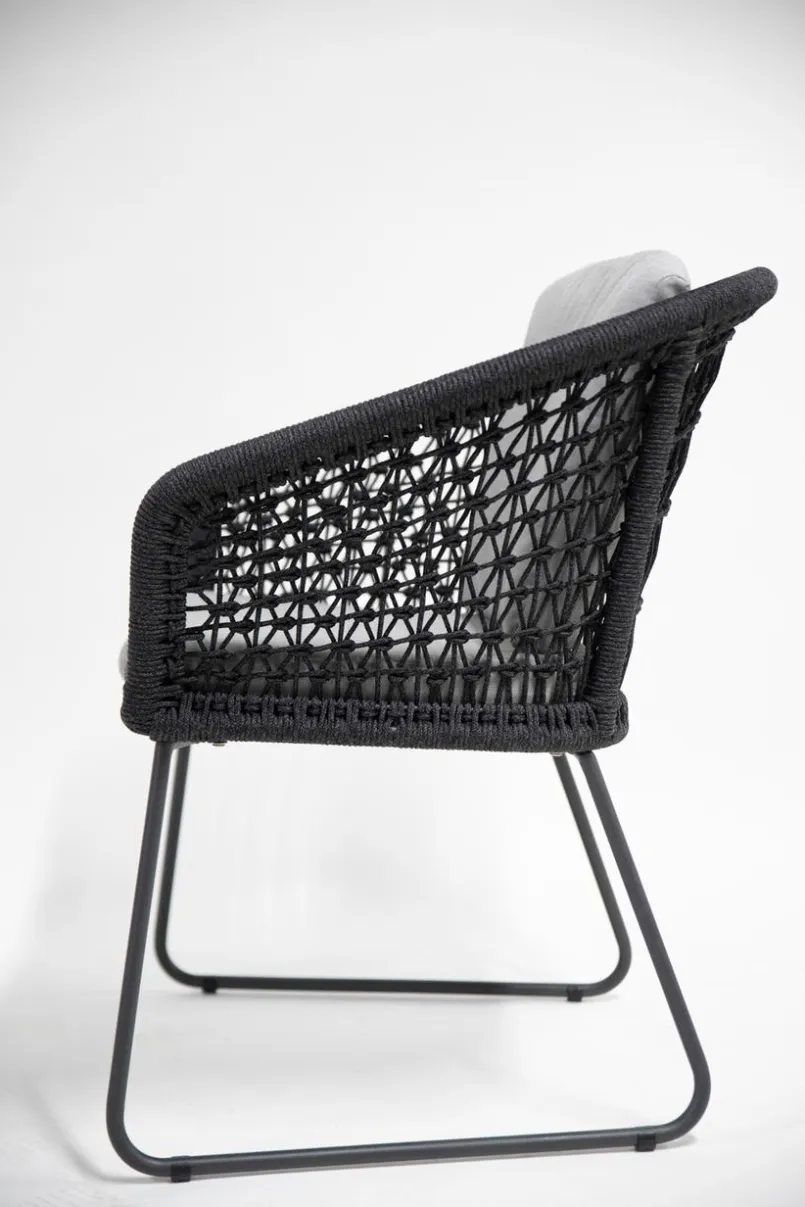 4 SEASONS OUTDOOR Loungesessel|Gartenstühle-Gartensessel Mila, Edelstahl/Rope Anthrazit