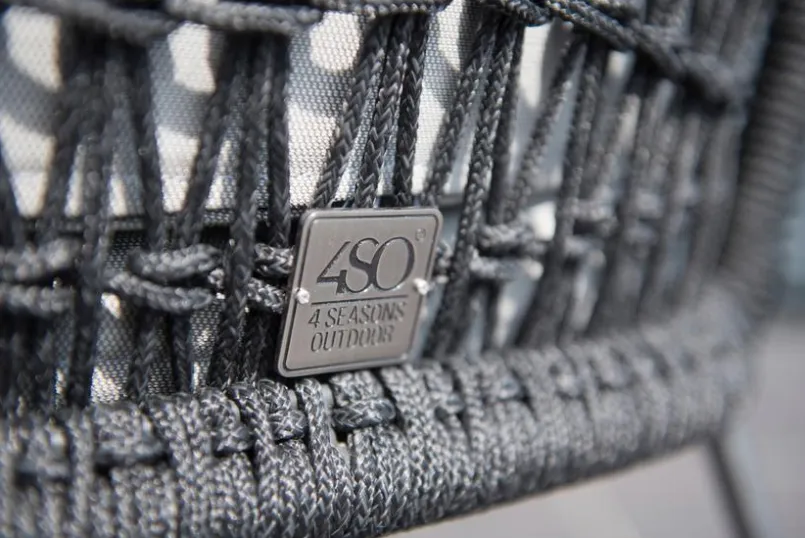 4 SEASONS OUTDOOR Loungesessel|Gartenstühle-Gartensessel Mila, Edelstahl/Rope Anthrazit