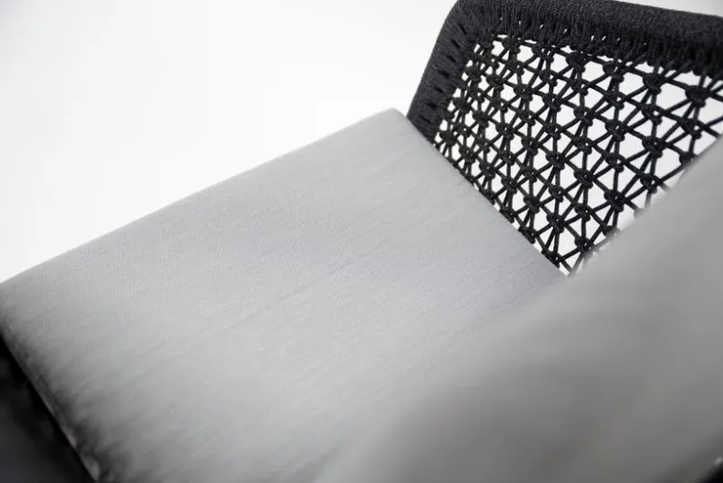 4 SEASONS OUTDOOR Loungesessel|Gartenstühle-Gartensessel Mila, Edelstahl/Rope Anthrazit