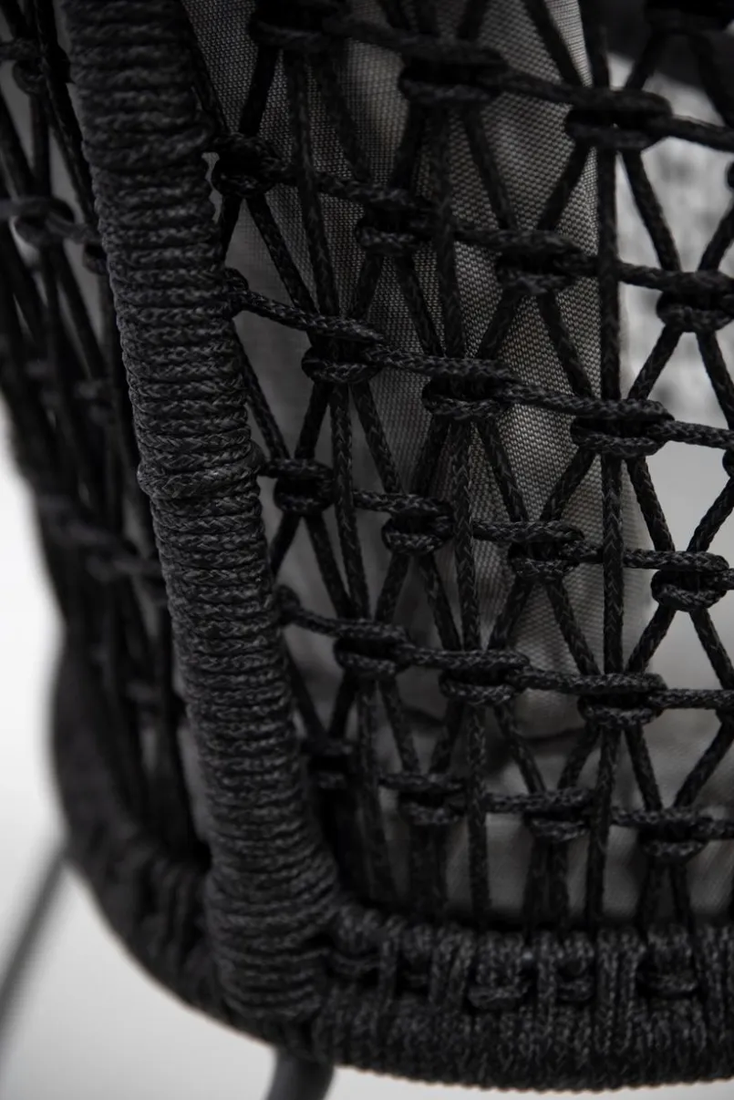 4 SEASONS OUTDOOR Loungesessel|Gartenstühle-Gartensessel Mila, Edelstahl/Rope Anthrazit
