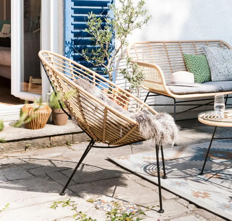 Gartenstühle|Gartensessel-Gartensessel Tahiti, PE-Geflecht Natur