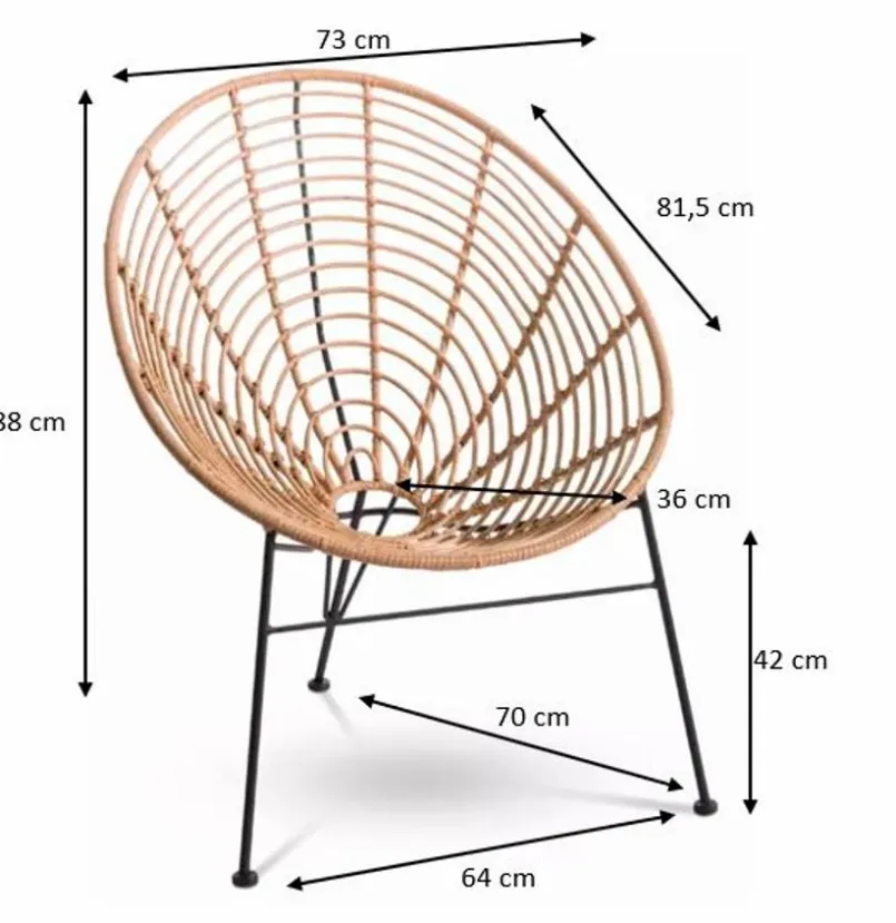 Gartenstühle|Gartensessel-Gartensessel Tahiti, PE-Geflecht Natur
