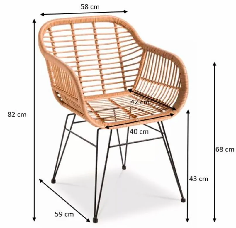 Gartenstühle|Loungesessel| Gartensessel Tonga, PE-Geflecht Natur