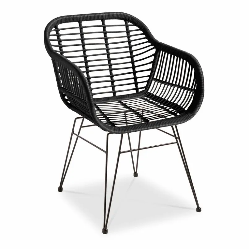 Loungesessel|Gartenstühle| Gartensessel Tonga, PE-Geflecht Schwarz