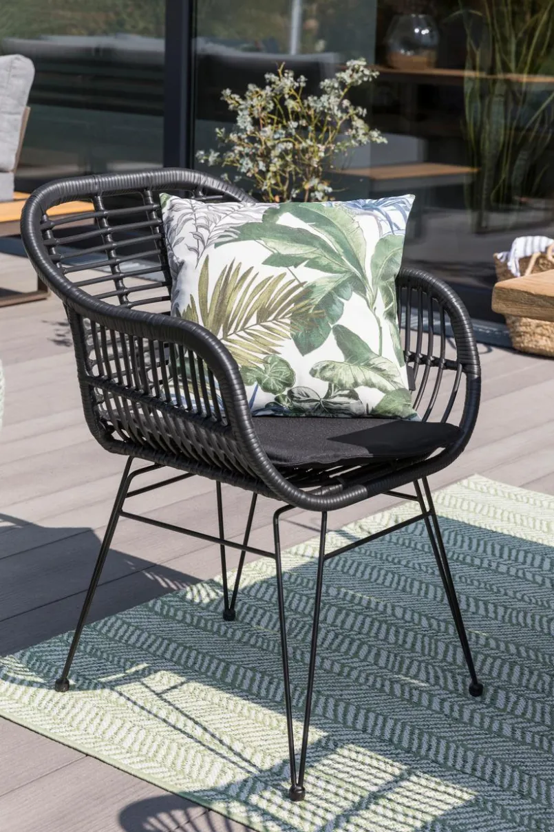 Loungesessel|Gartenstühle| Gartensessel Tonga, PE-Geflecht Schwarz