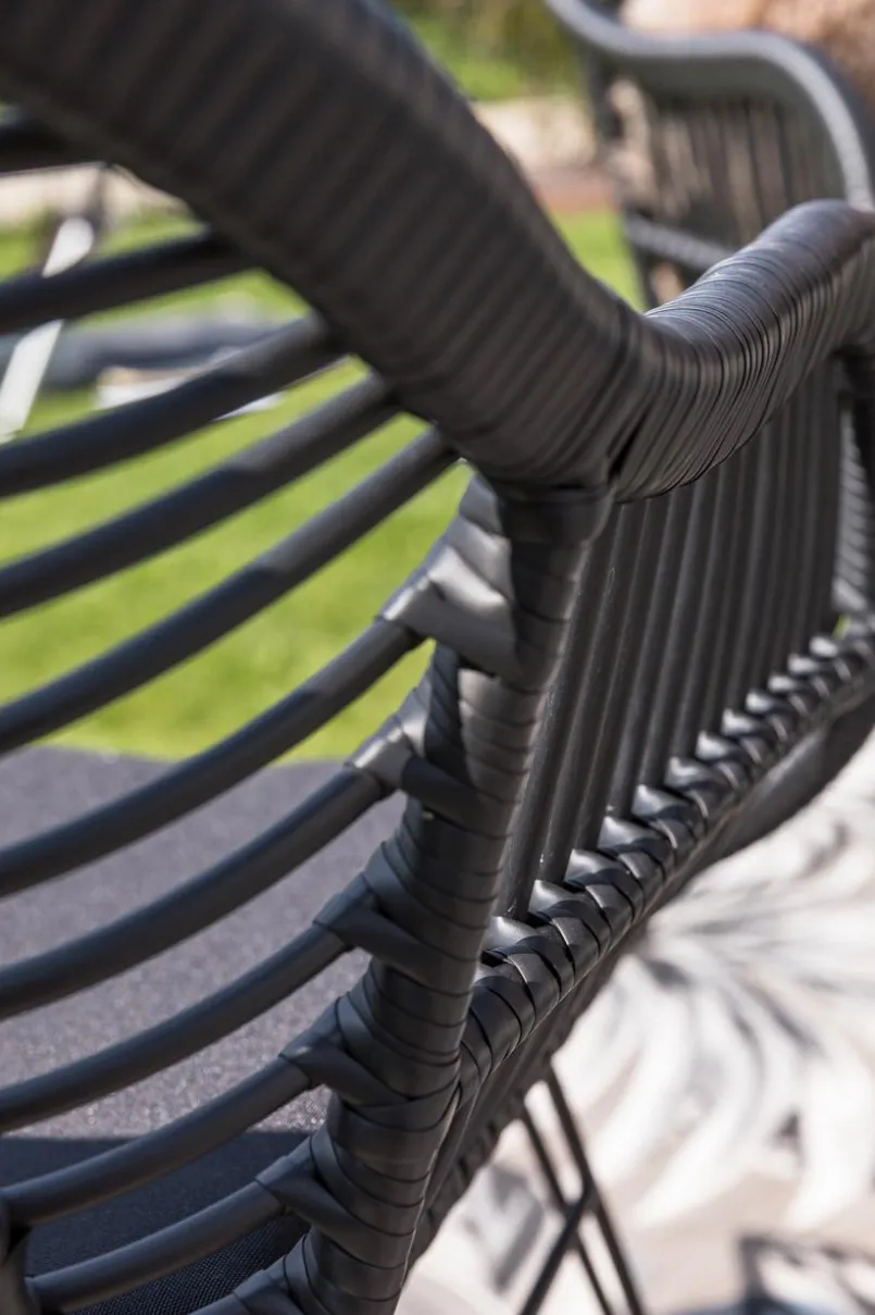 Loungesessel|Gartenstühle| Gartensessel Tonga, PE-Geflecht Schwarz