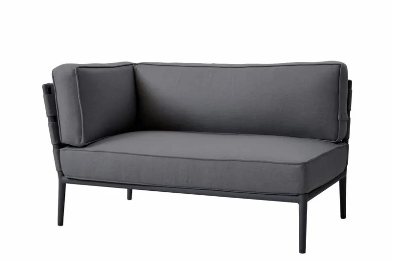 Cane-line Gartensofas|Loungesofas-Gartensofa-Modul Conic, Aluminium Grau