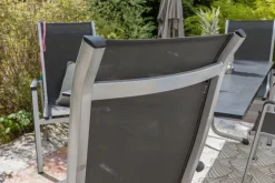 MWH Balkonstühle|Gartenstühle-Gartenstuhl Kedline, Alu/Textilene Grau