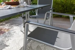 MWH Balkonstühle|Gartenstühle-Gartenstuhl Kedline, Alu/Textilene Grau