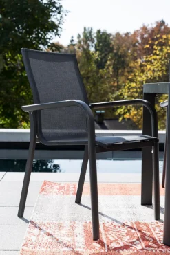 Gartenstühle|Balkonstühle| Gartenstuhl Luca, Aluminium Grau