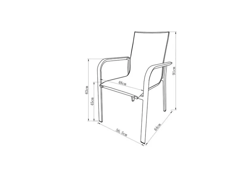 Gartenstühle|Balkonstühle| Gartenstuhl Luca, Aluminium Grau
