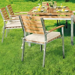 Balkonstühle|Gartenstühle|Segarda Gartenstuhl Madura, Edelstahl/ Teak