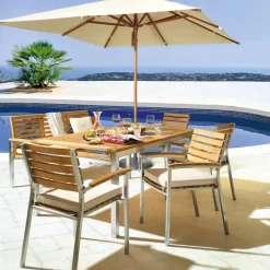 Balkonstühle|Gartenstühle|Segarda Gartenstuhl Madura, Edelstahl/ Teak