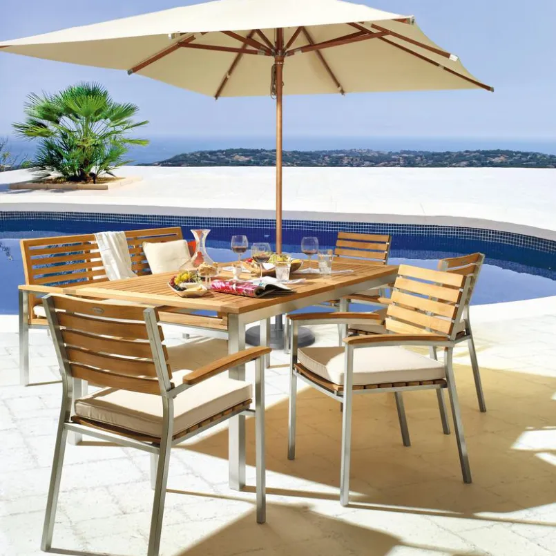 Balkonstühle|Gartenstühle|Segarda Gartenstuhl Madura, Edelstahl/ Teak