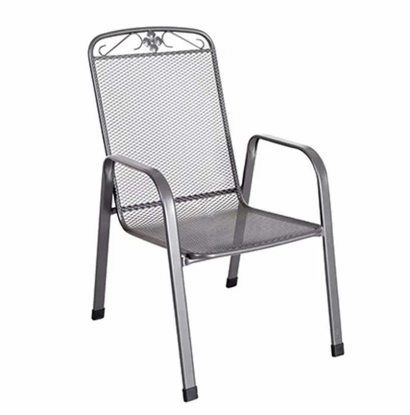 Gartenstühle|MWH Gartenstuhl stapelbar Savoy Silber