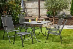 Gartenstühle|MWH Gartenstuhl stapelbar Savoy Silber