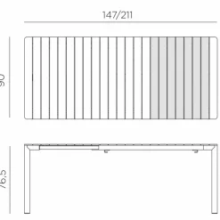 Gartentische|Nardi Gartentisch ausziehbar Tevere 147 cm Tortora