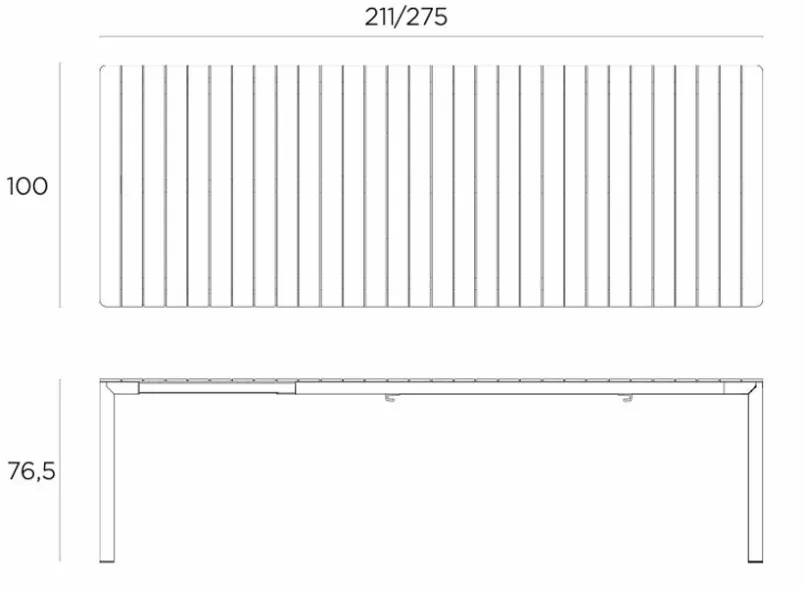 Gartentische|Nardi Gartentisch ausziehbar Tevere 211 cm Terra