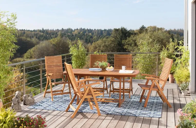 Balkontische|Gartentische| Gartentisch mit Auszug Provence 180/230x100 cm Braun