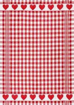 Geschirrtücher| Geschirrtuch Herzen 50 x 70 cm Rot
