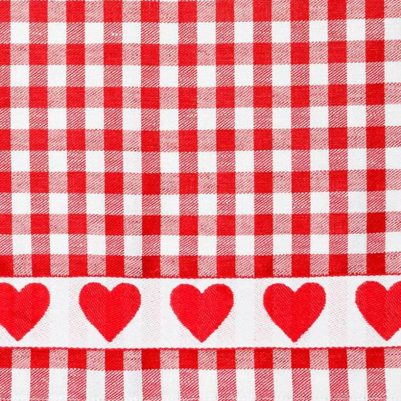 Geschirrtücher| Geschirrtuch Herzen 50 x 70 cm Rot