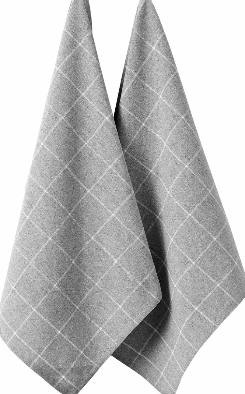 ladelle Geschirrtücher-Geschirrtuch Eco Check 2tlg. Grau