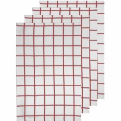 Geschirrtücher|ladelle Geschirrtuch Grid 4tlg. Rosa