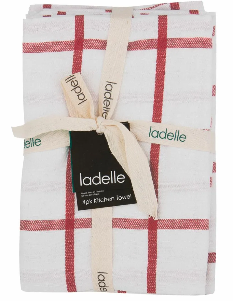 Geschirrtücher|ladelle Geschirrtuch Grid 4tlg. Rosa