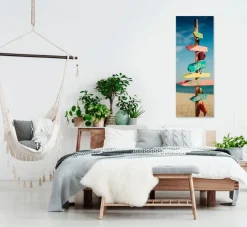 Bilder Ohne Rahmen|EUROART Glasbild 30 x 80 cm Beach signs Blau