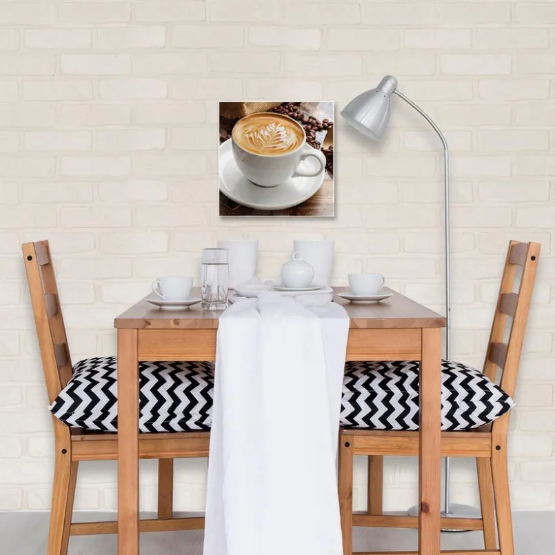 EUROART Bilder Ohne Rahmen|Bilder Nach Themen-Glasbild 30 x 30 cm Cappuccino I Braun