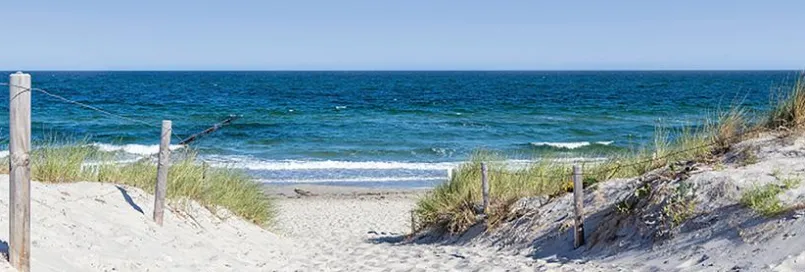 EUROART Bilder Ohne Rahmen|Bilder Nach Themen-Glasbild 98 x 33 cm Enjoy the Beach VII Blau