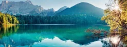 Bilder Ohne Rahmen|EUROART Glasbild 30 x 80 cm Fusine Lake Blau