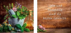 EUROART Bilder Ohne Rahmen|Bilder Nach Themen-Glasbild 20 x 40 cm Herbs and Spices XVI Braun