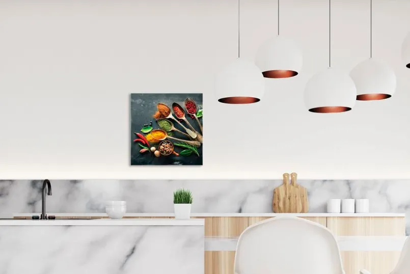 EUROART Bilder Ohne Rahmen|Bilder Nach Themen-Glasbild 30 x 30 cm Herbs and spices Bunt