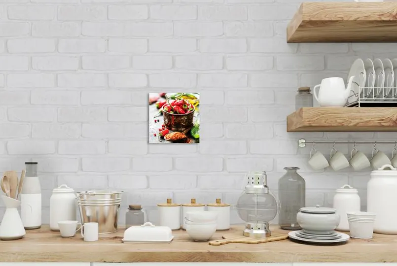 EUROART Bilder Ohne Rahmen|Bilder Nach Themen-Glasbild 20 x 20 cm Herbs and spices Bunt