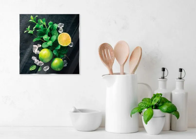 Bilder Nach Themen|Bilder Ohne Rahmen|EUROART Glasbild 20 x 20 cm Mojito III Grün