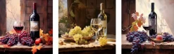 Glasbild 30 x 90 cm Wine Painted I 3tlg.<EUROART