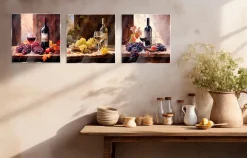 Glasbild 30 x 90 cm Wine Painted I 3tlg.<EUROART