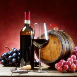EUROART Bilder Ohne Rahmen-Glasbild 20 x 20 cm Wine Still Life II Rot