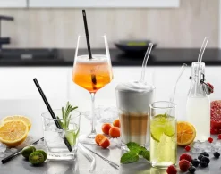 GEFU Bar- & Weinzubehör-Glastrinkhalm Future 5tlg. Klar