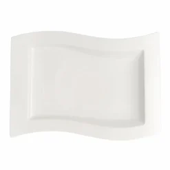 Geschirr|Villeroy & Boch Gourmetteller New Wave 33 x 24 cm Weiß
