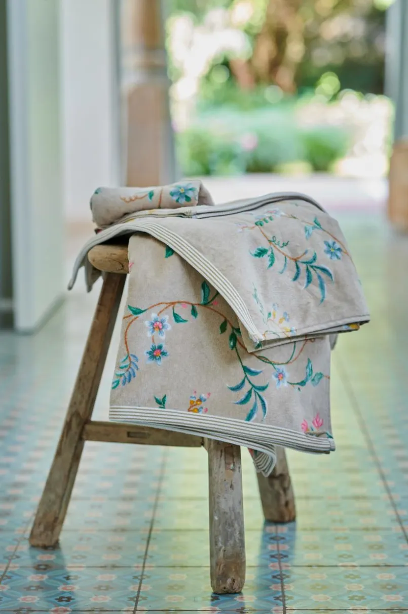 Hand- & Duschtücher|Hand- & Duschtücher|PIP Studio Handtuch Les Fleurs 55 x 100 cm Khaki