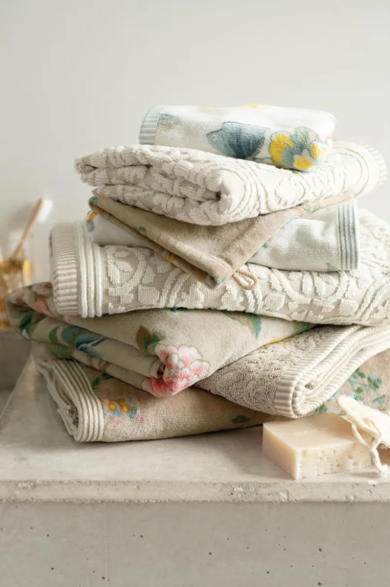 Hand- & Duschtücher|Hand- & Duschtücher|PIP Studio Handtuch Les Fleurs 55 x 100 cm Khaki